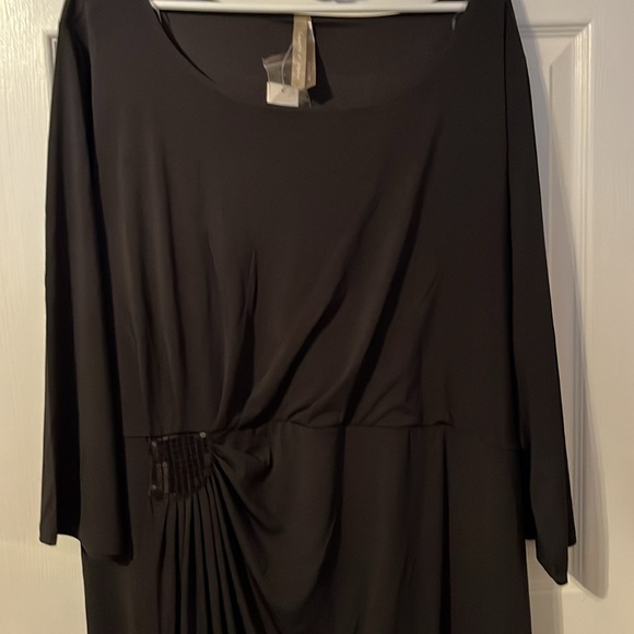 Penningtons 3/4 sleeve black dress 5x - Picture 2 of 6